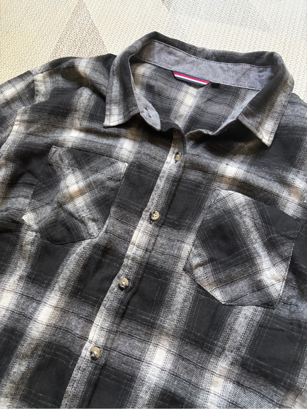 Deer Lady Plaid Flannel Oversized Long Sleeve Shirt (M) - Like New - Picture 6 of 7